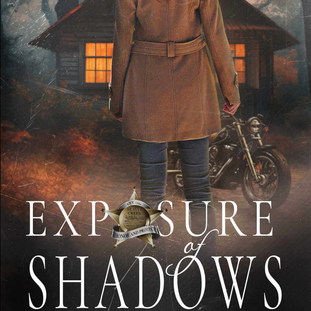 Book cover for Exposure of Shadows by Lila Ferrari, a romantic suspense novel