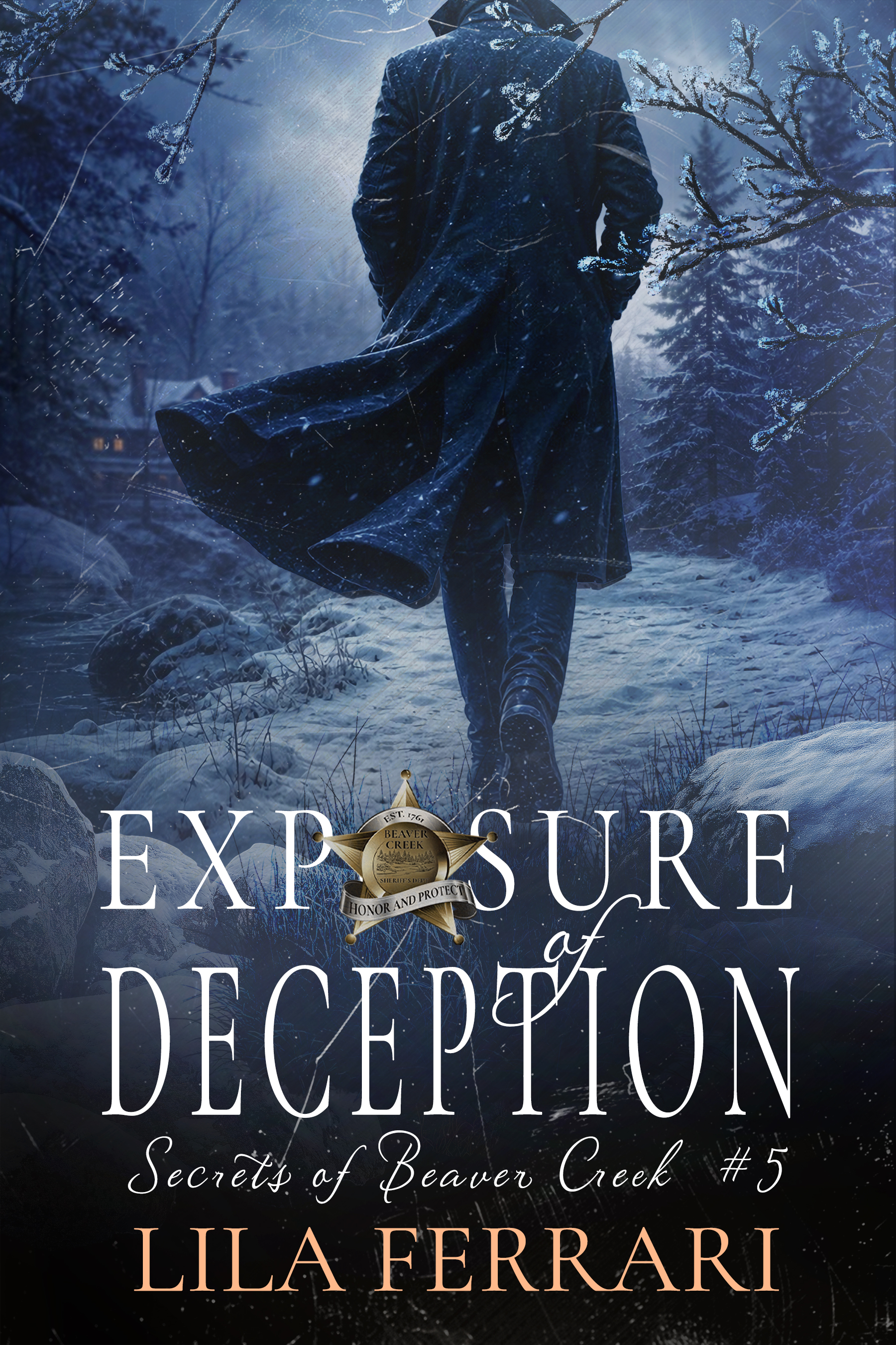 Exposure of Deception book cover by Lila Ferrari, a Secrets of Beaver Creek romantic suspense novel